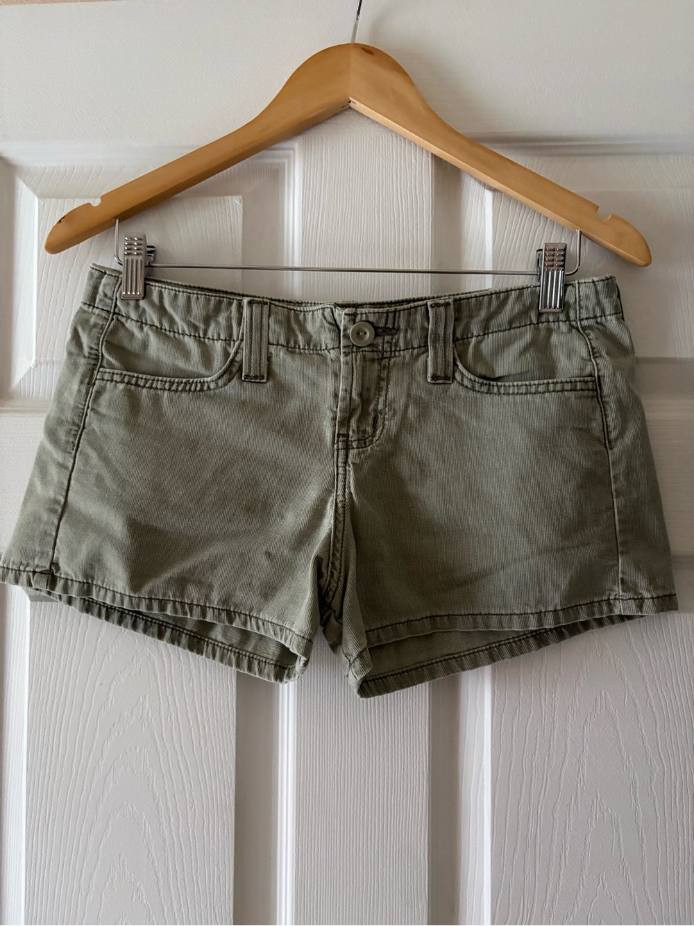 lei Olive Green Denim Shorts